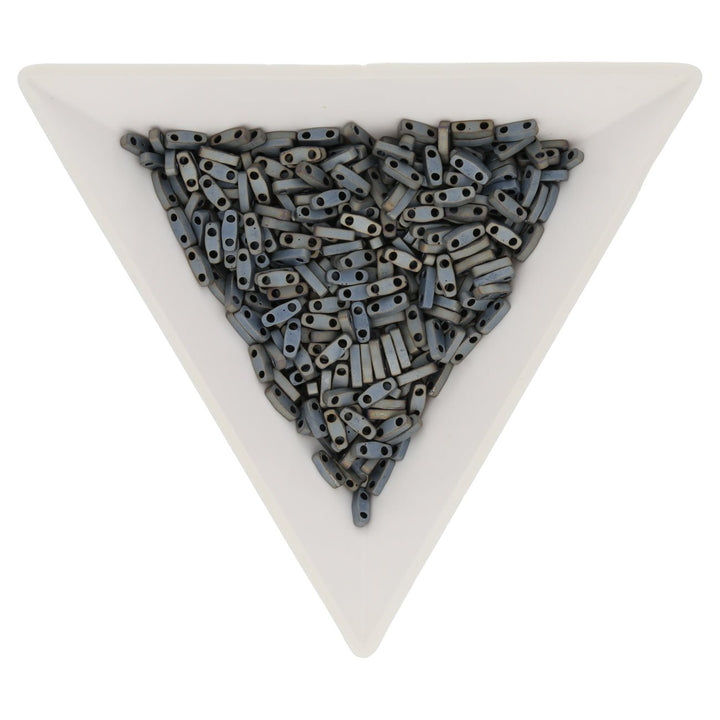 Miyuki Quarter Tila bead - Matte Mettalic Silver Gray - PerlineBeads