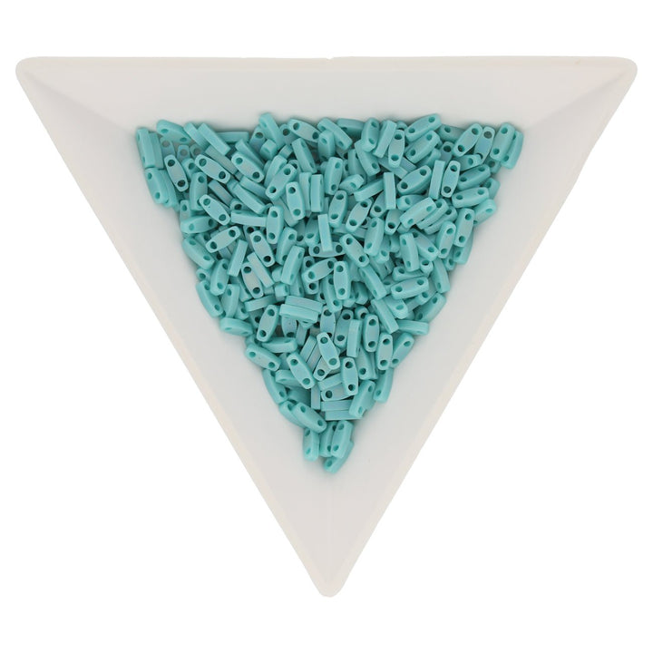 Miyuki Quarter Tila bead - Matte Opaque Turquoise AB - PerlineBeads