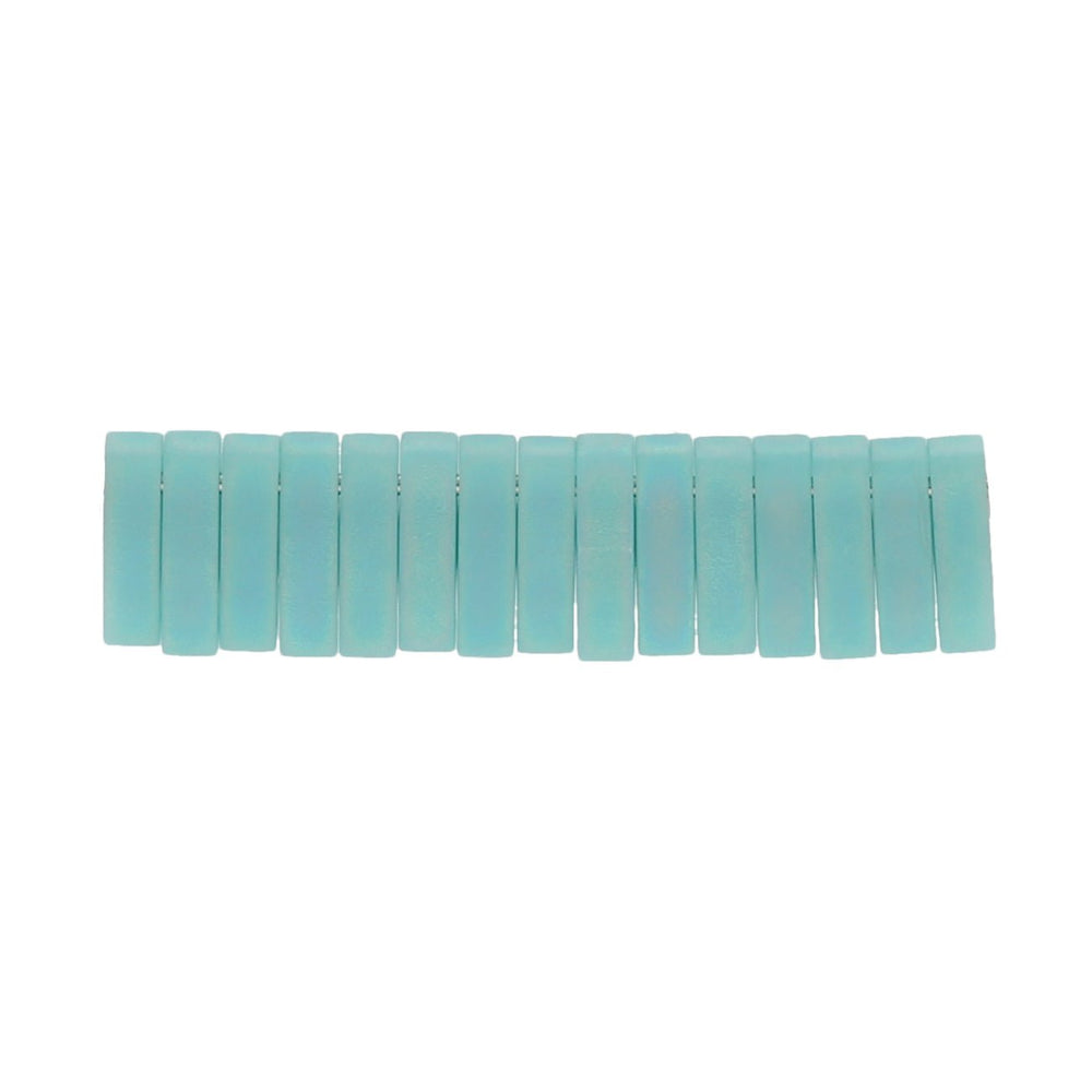 Miyuki Quarter Tila bead - Matte Opaque Turquoise AB - PerlineBeads