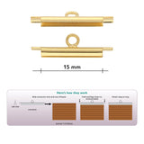 Miyuki röhrenförmiger Verschluss «Slide on» 15 mm – Farbe Gold - PerlineBeads