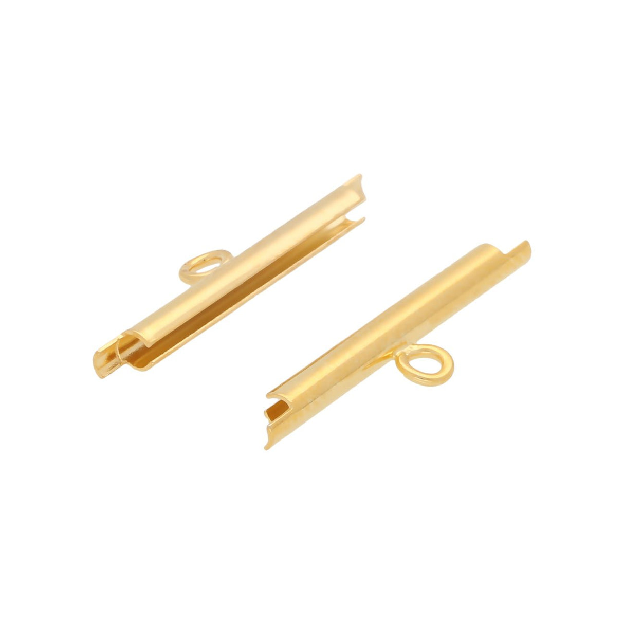 Miyuki röhrenförmiger Verschluss «Slide on» 20 mm – Farbe Gold - PerlineBeads