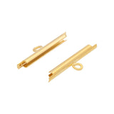 Miyuki röhrenförmiger Verschluss «Slide on» 20 mm – Farbe Gold - PerlineBeads