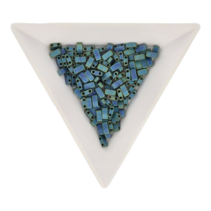 Miyuki Tila 1/2 cut bead - Matt Metallic Bluegreen Iris - PerlineBeads