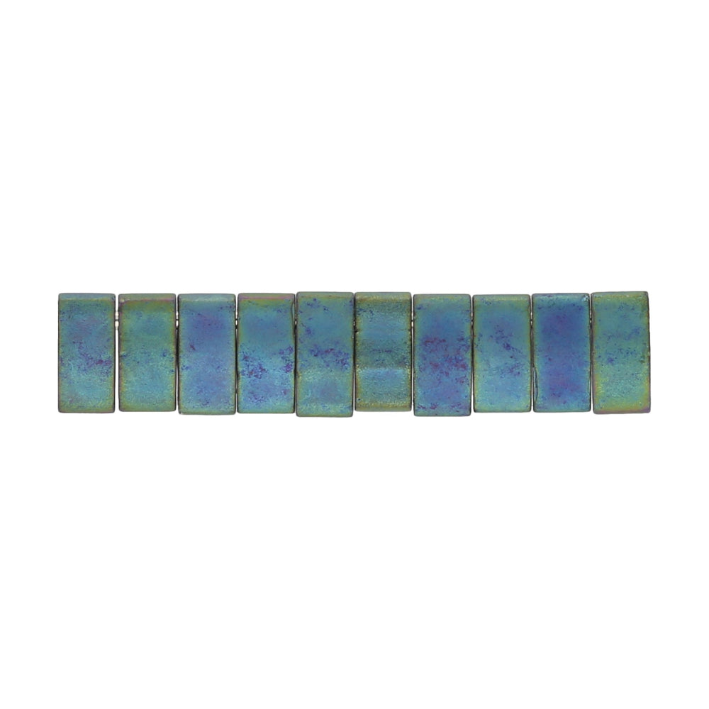 Miyuki Tila 1/2 cut bead - Matt Metallic Bluegreen Iris - PerlineBeads