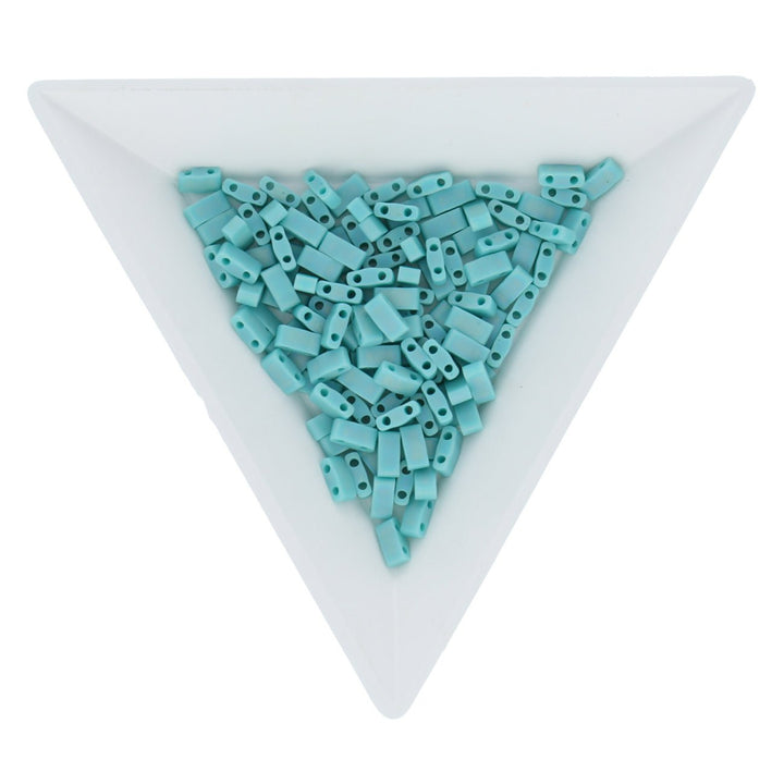 Miyuki Tila 1/2 cut bead - Matte Opaque Turquoise - PerlineBeads