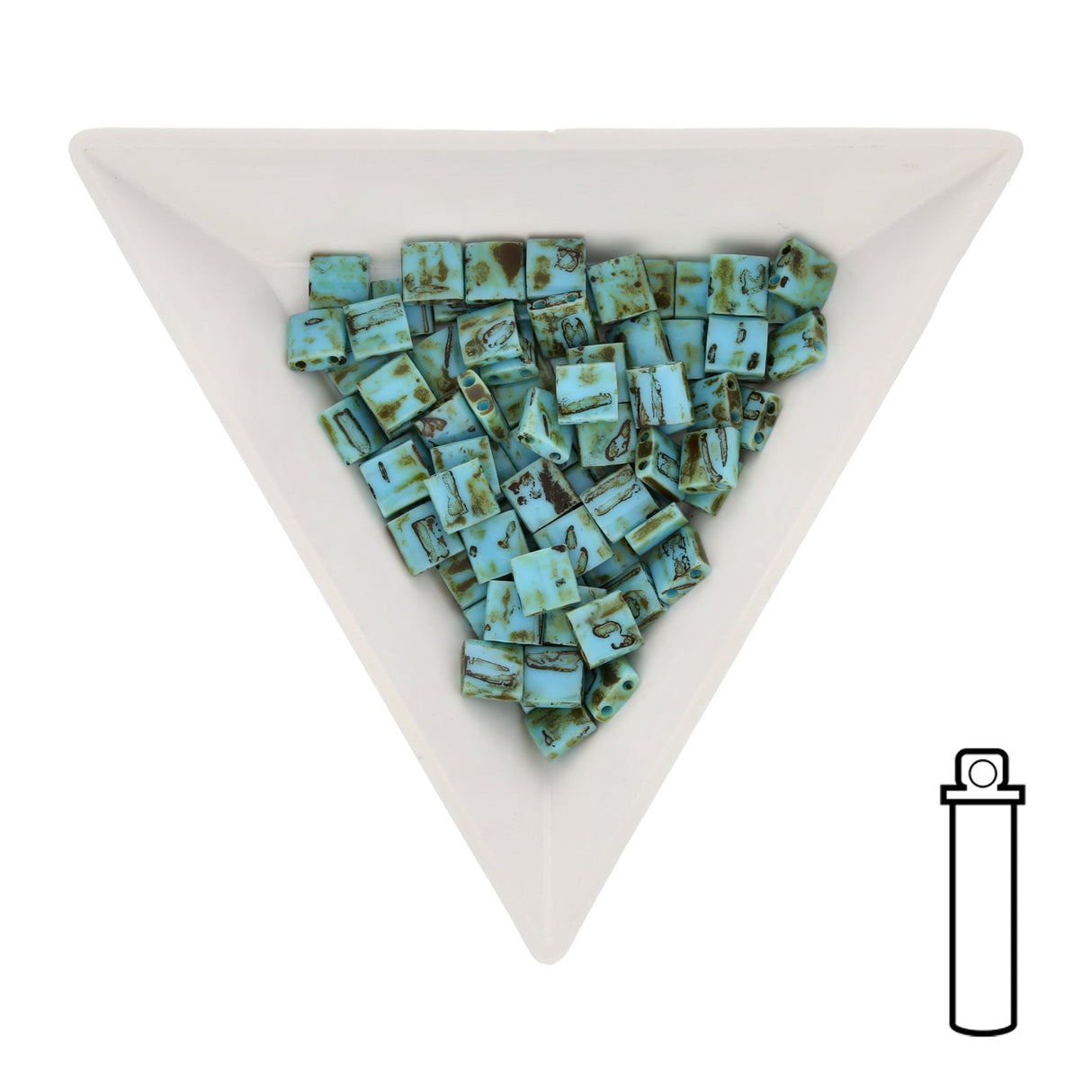 Miyuki Tila bead 5 mm - Picasso Seafoam Green Matte - PerlineBeads