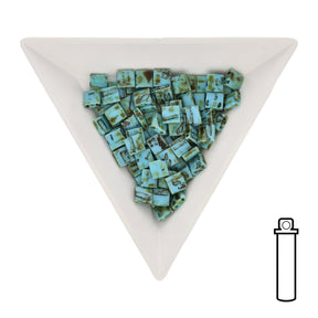 Miyuki Tila bead 5 mm - Picasso Seafoam Green Matte - PerlineBeads