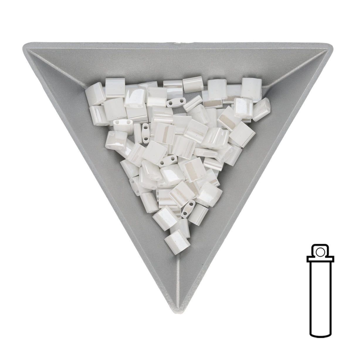 Miyuki Tila bead 5 mm - White Pearl - PerlineBeads