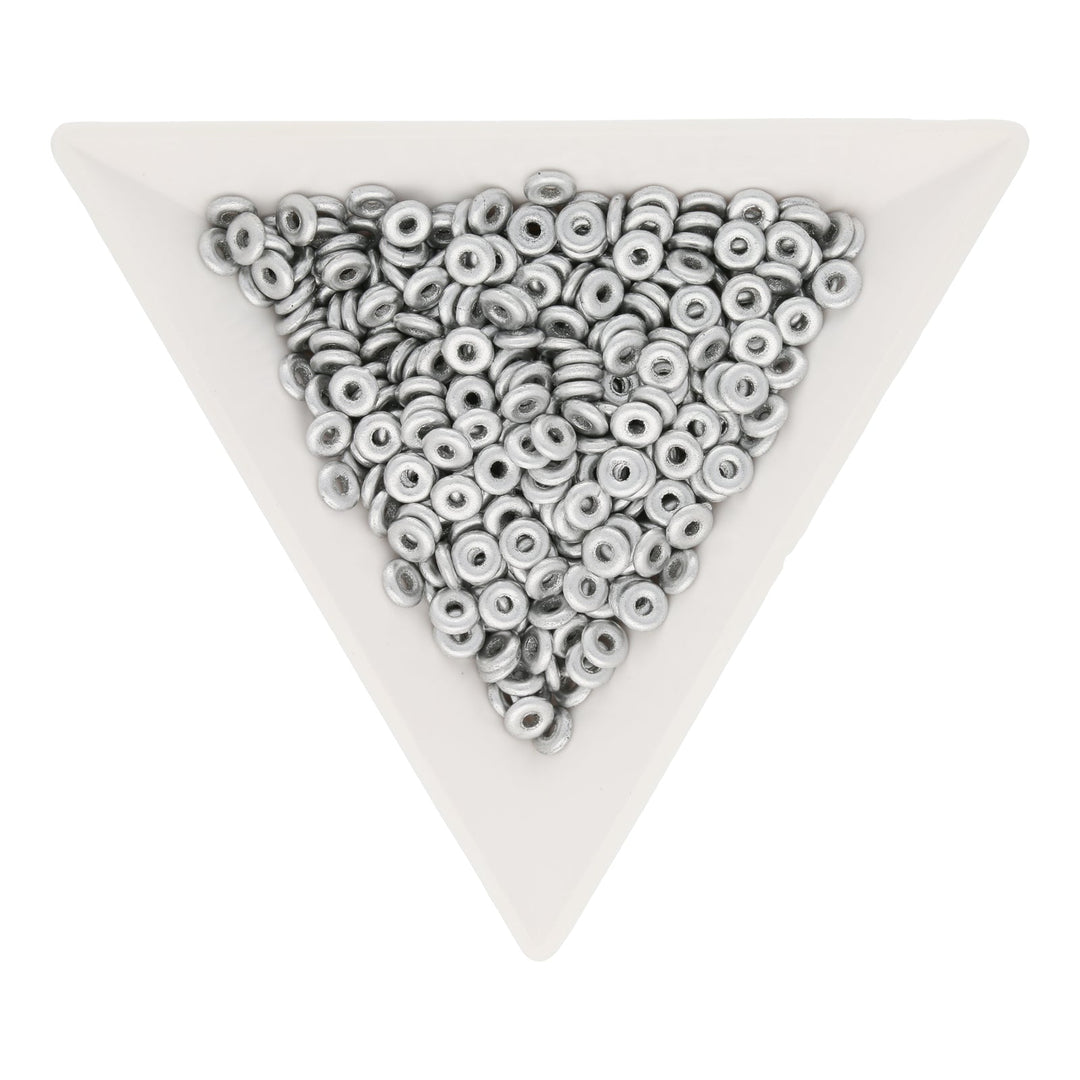 O Beads 3.8 x 1 mm - Aluminium Silver - PerlineBeads