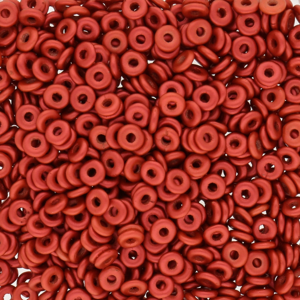 O Beads 3.8 x 1 mm - Lava Red - PerlineBeads