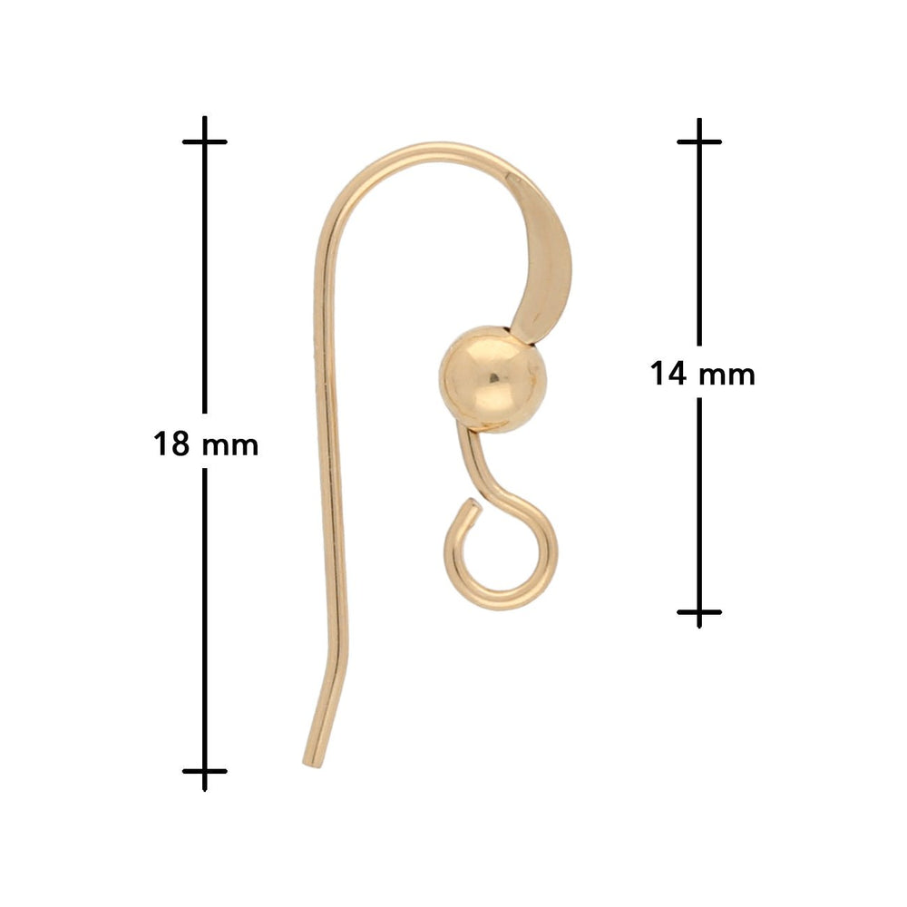 Ohrbügel für Ohrringe Flach – 18 mm - 14K Gold-filled - PerlineBeads