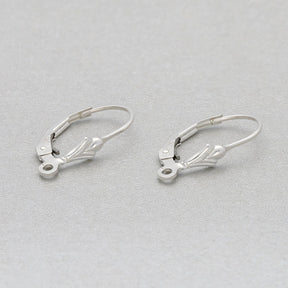 Ohrbügel für Ohrringe «Fleur de Lis» – 14x12 mm - Sterling Silber - PerlineBeads