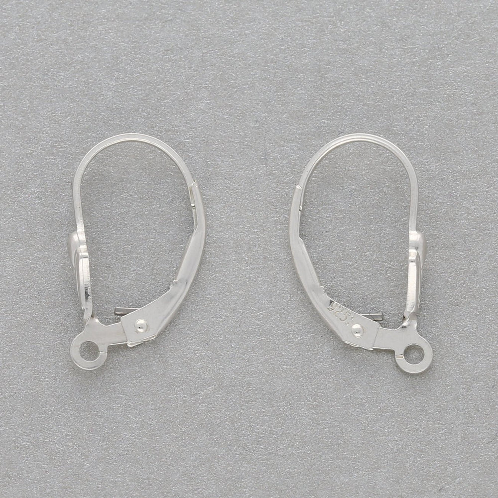 Ohrbügel für Ohrringe «Fleur de Lis» – 14x12 mm - Sterling Silber - PerlineBeads