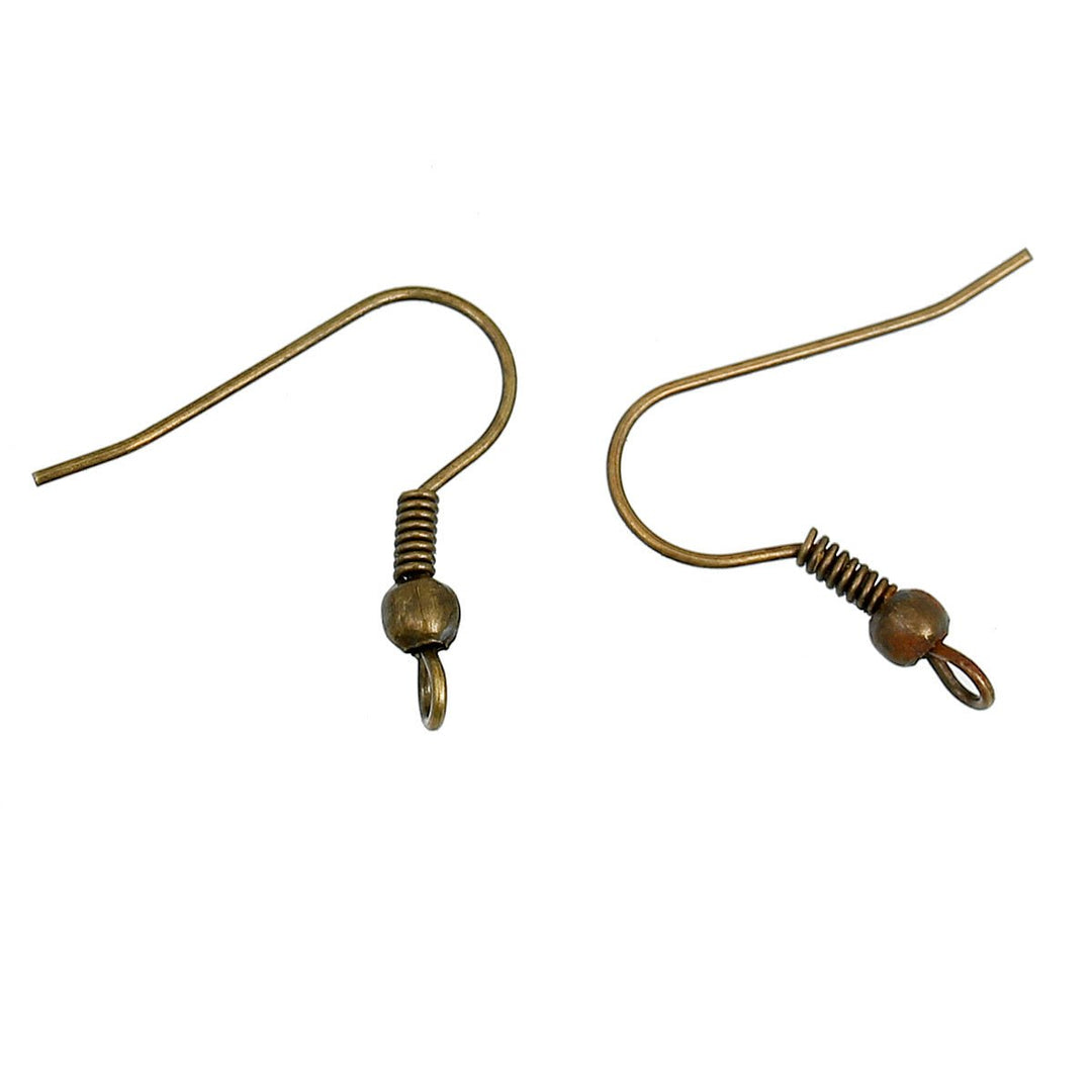 Ohrbügel für Ohrringe mit Kugel – Farbe Bronze - PerlineBeads