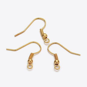 Ohrbügel für Ohrringe mit Kugel – Farbe Gold - PerlineBeads