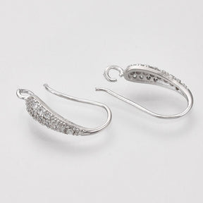 Ohrhaken Micro Pavé Cubic Zirconia – Farbe Silber - PerlineBeads