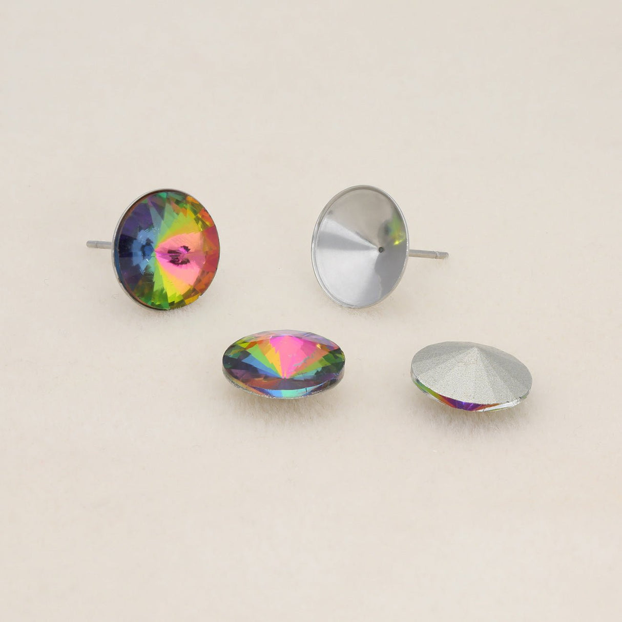 Ohrstecker mit 10 mm konische Platte – 304 Edelstahl (2 Stk.) - PerlineBeads