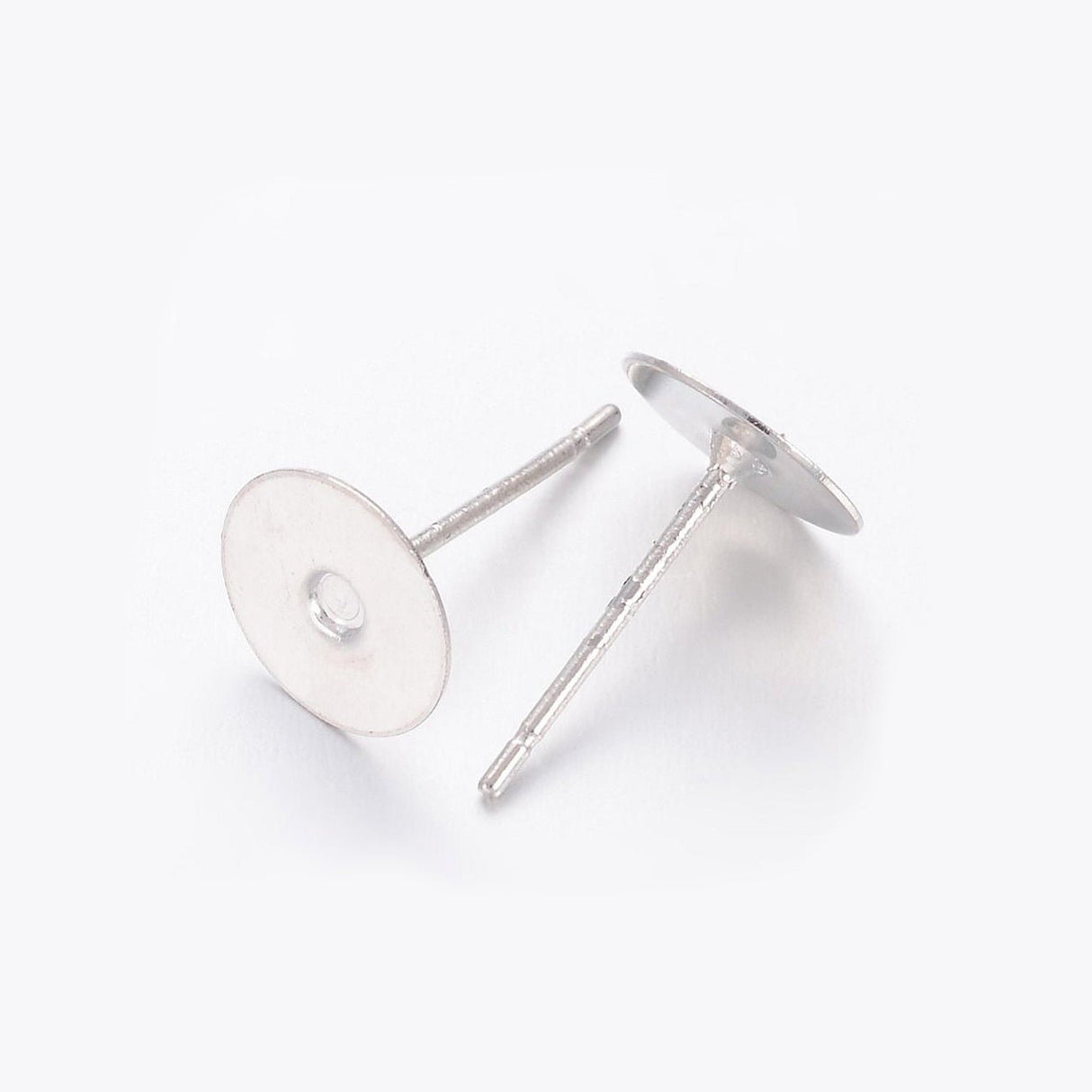 Ohrstecker mit 8 mm Platte - Platinfarbe - PerlineBeads