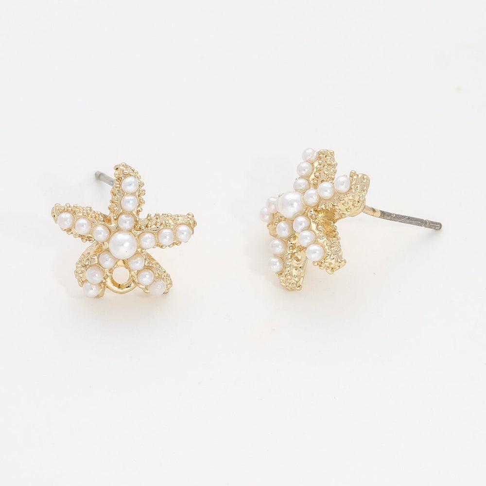 Ohrstecker "Seestern" - Goldfarbe - PerlineBeads