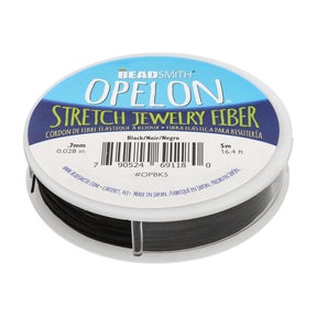 Opelon elastische Schmuck-Faserkordel 0.7 mm - schwarz - PerlineBeads