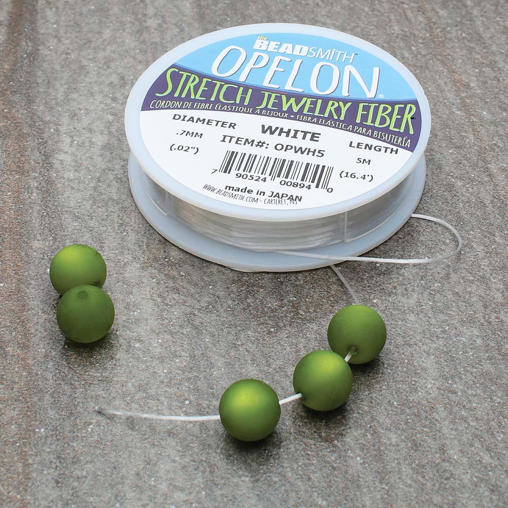 Opelon elastische Schmuck-Faserkordel 0.7 mm - weiss - PerlineBeads