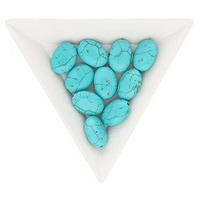 Ovale Perle aus synthetischem Türkis – 13 x 10 mm (10 Stk.) - PerlineBeads