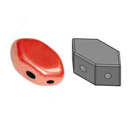 Paros® par Puca® - Opaque Light Coral Luster - PerlineBeads