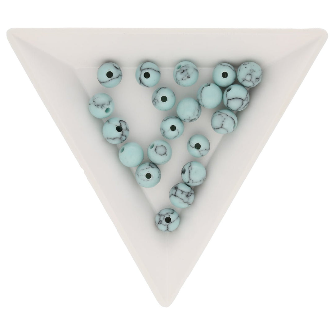 Perle aus synthetischem Türkis - rund – 6 mm (20 Stk.) - PerlineBeads