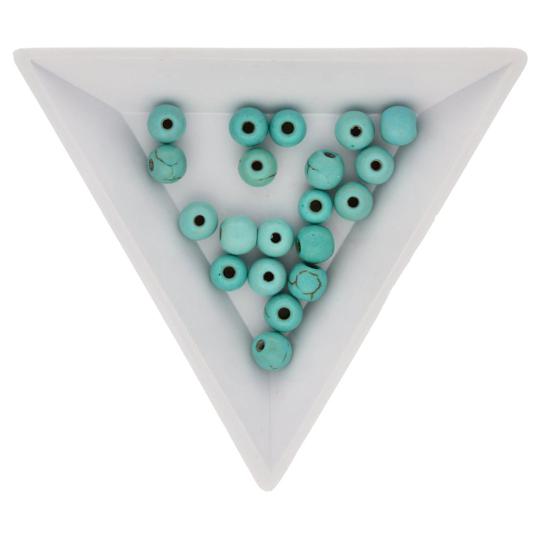 Perle aus synthetischem Türkis - rund – 6 x 5 mm - PerlineBeads