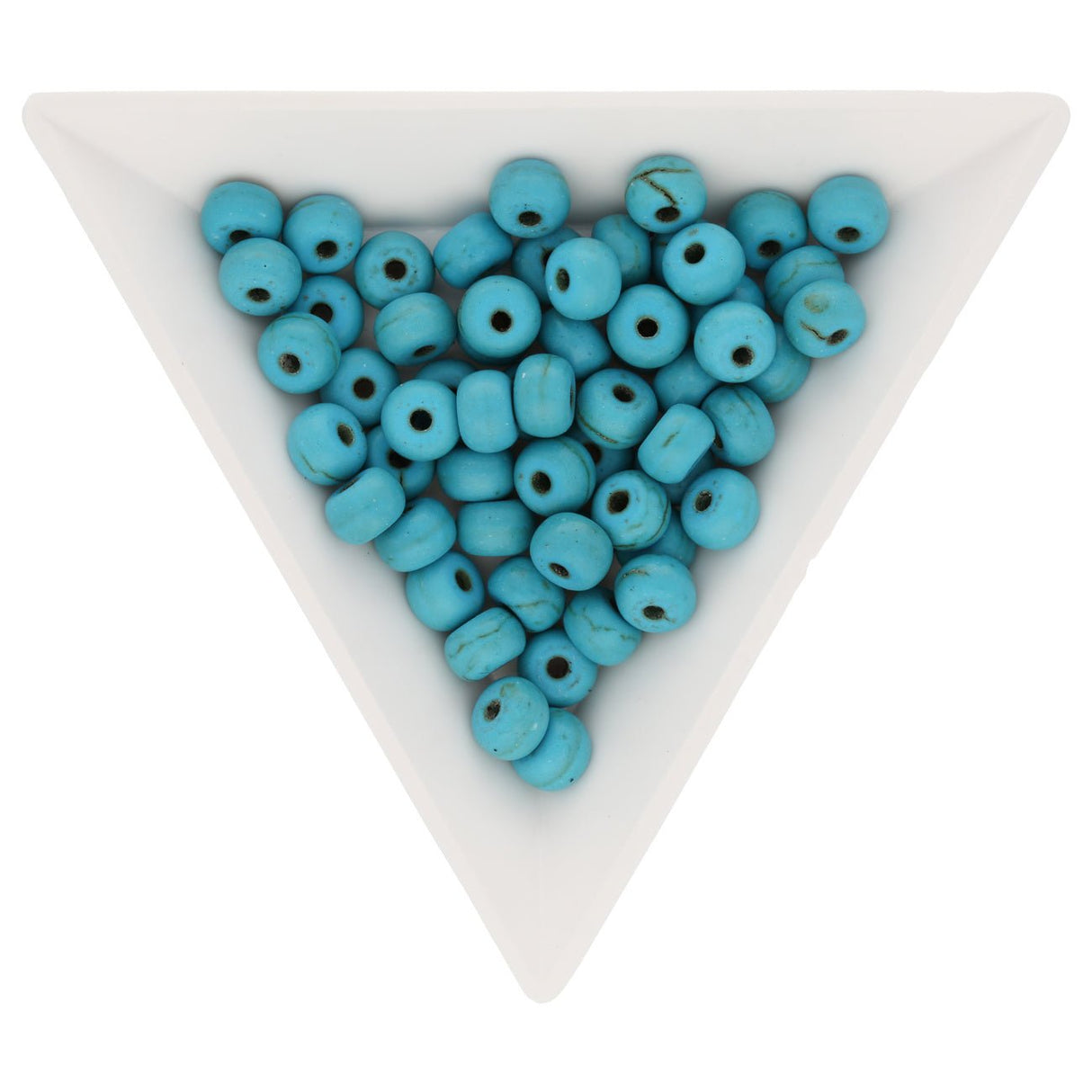 Perle aus synthetischem Türkis - rund – 6x4 mm (ca. 95 Stk.) - PerlineBeads