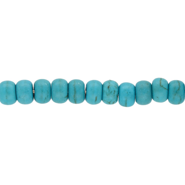 Perle aus synthetischem Türkis - rund – 6x4 mm (ca. 95 Stk.) - PerlineBeads