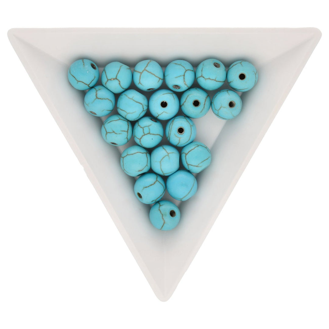 Perle aus synthetischem Türkis - rund – 8 mm (20 Stk.) - PerlineBeads