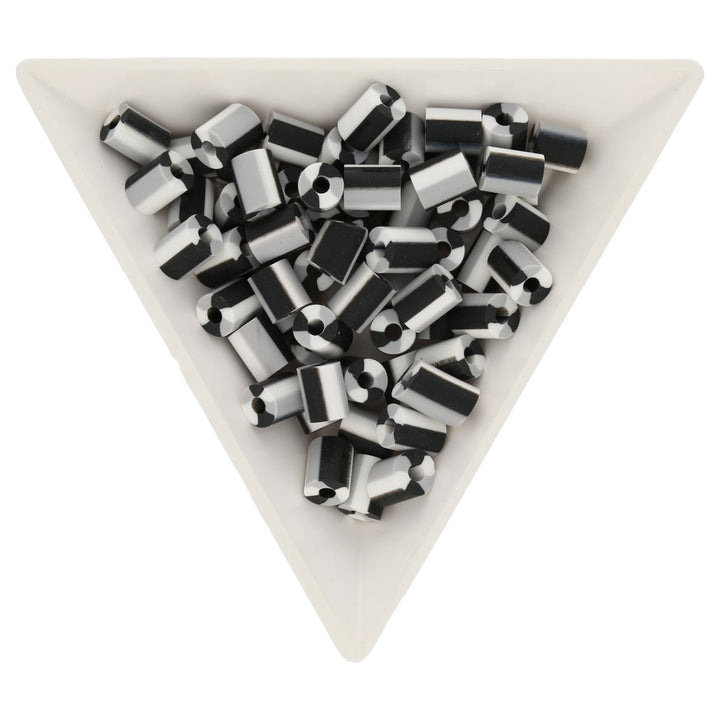 Perlen aus Polymer-Paste – Zylindrisch - Black & White - PerlineBeads