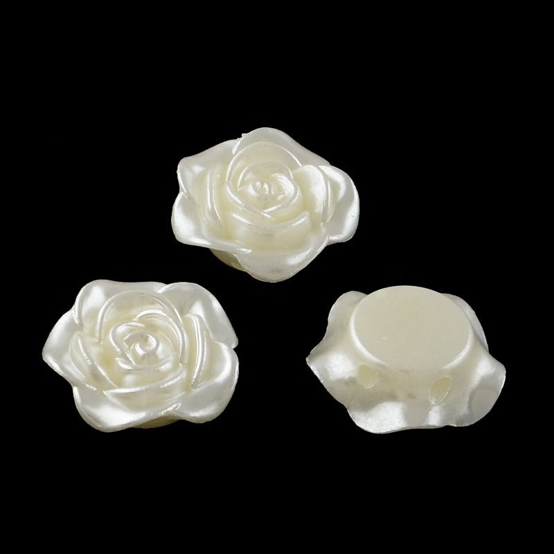 Perlen in Form einer Rose - Elfenbeinfarbe - PerlineBeads