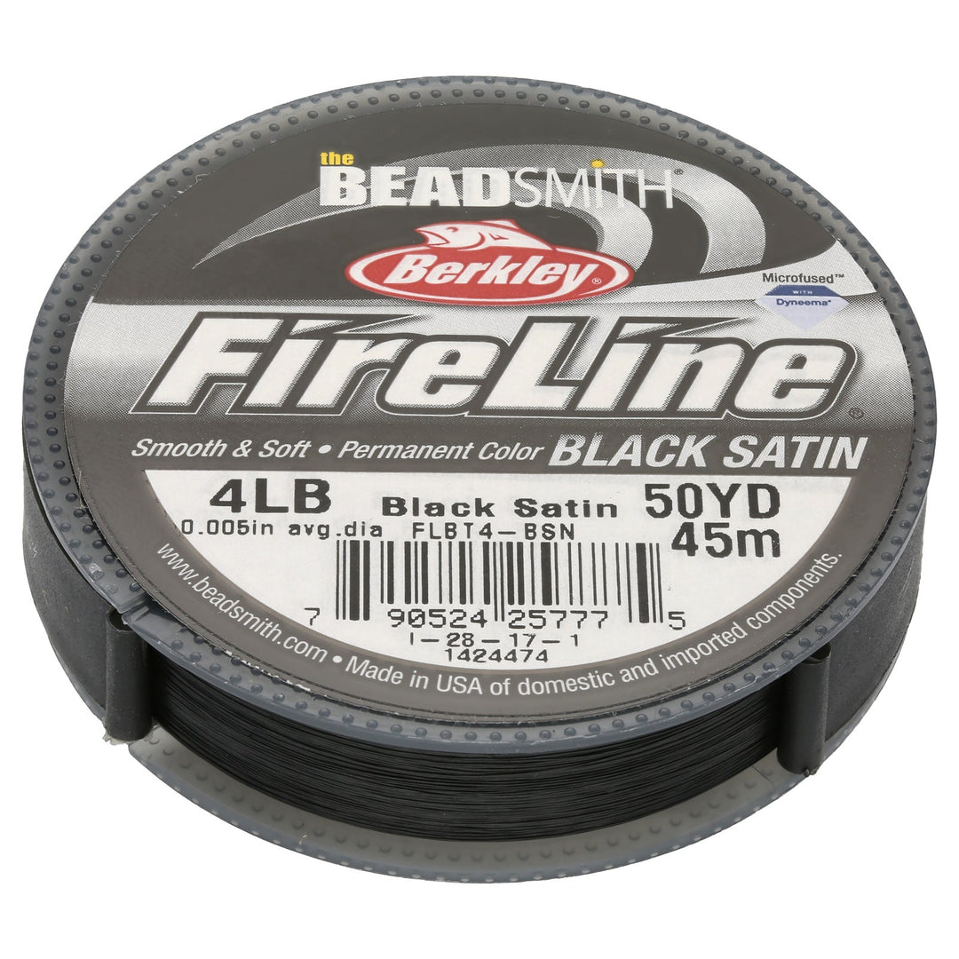 Perlenfaden Fireline 4 lb - Black Satin - PerlineBeads