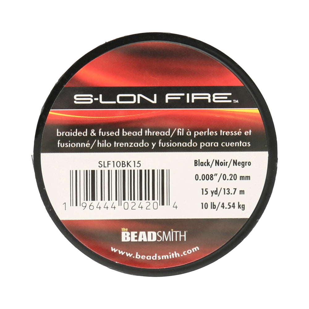 Perlenfaden S-Lon Fire 10lb - Black (13,7 m) - PerlineBeads