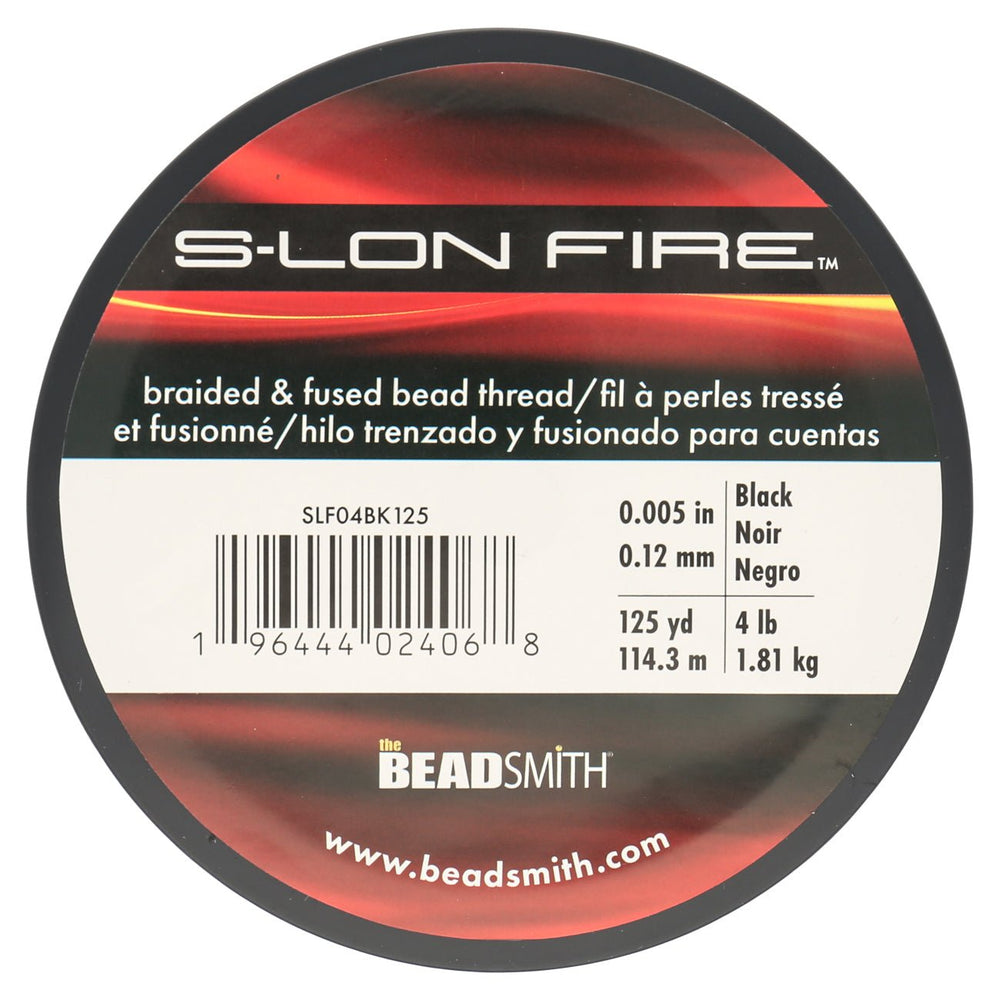Perlenfaden S-Lon Fire 4lb - Black (114,3 m) - PerlineBeads