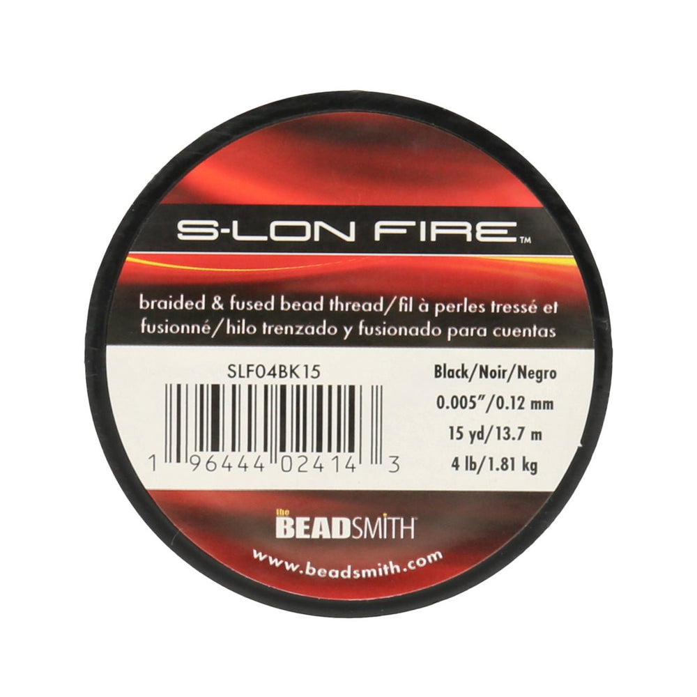Perlenfaden S-Lon Fire 4lb - Black (13,7 m) - PerlineBeads