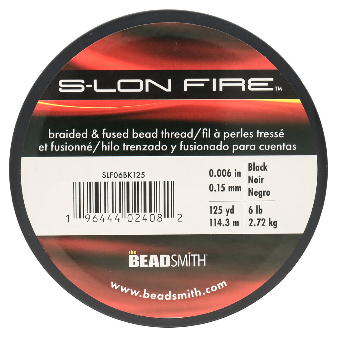 Perlenfaden S-Lon Fire 6lb - Black (114,3 m) - PerlineBeads
