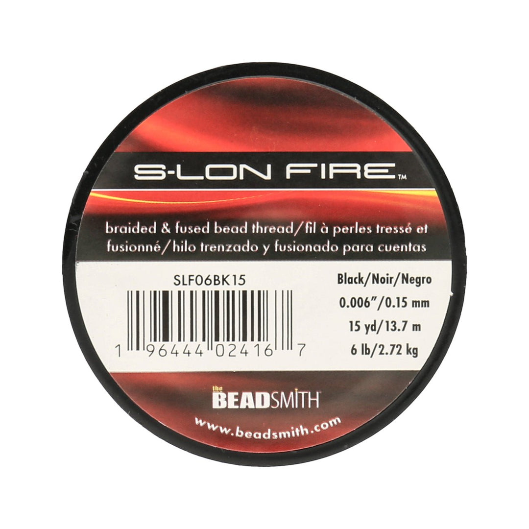 Perlenfaden S-Lon Fire 6lb - Black (13,7 m) - PerlineBeads