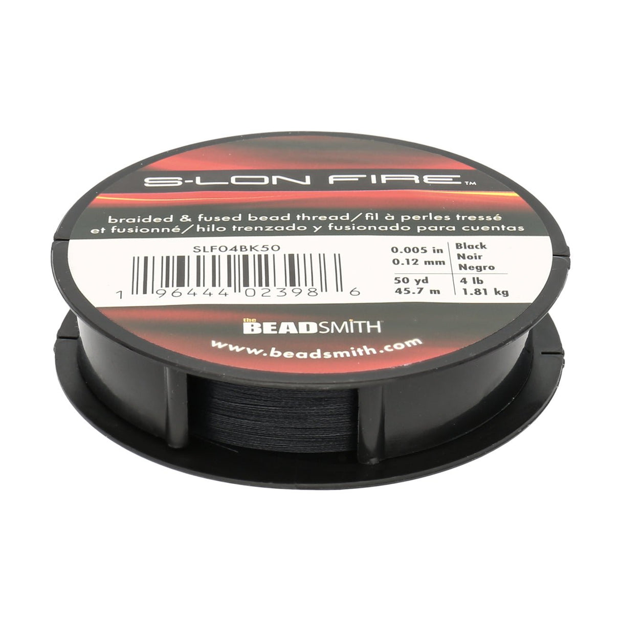 Perlenfaden S-Lon Fire 6lb - Black (45,7 m) - PerlineBeads