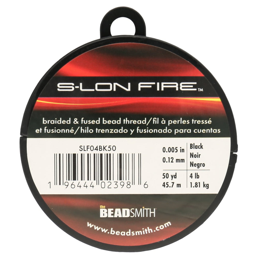 Perlenfaden S-Lon Fire 6lb - Black (45,7 m) - PerlineBeads