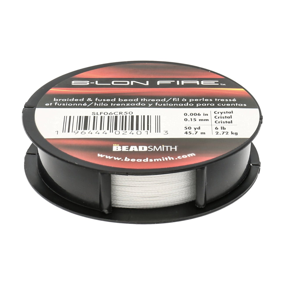 Perlenfaden S-Lon Fire 6lb - Crystal (45,7 m) - PerlineBeads