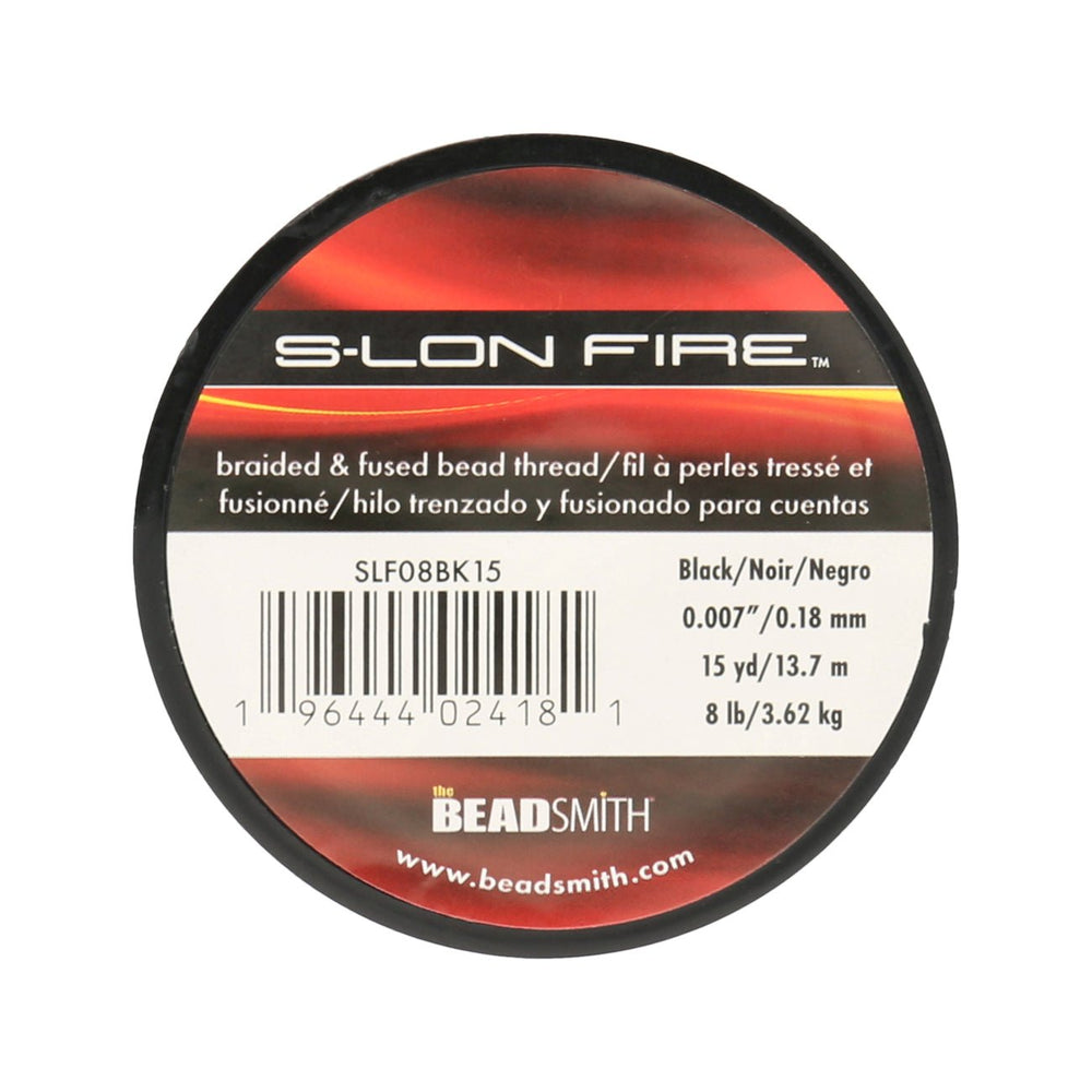 Perlenfaden S-Lon Fire 8lb - Black (13,7 m) - PerlineBeads