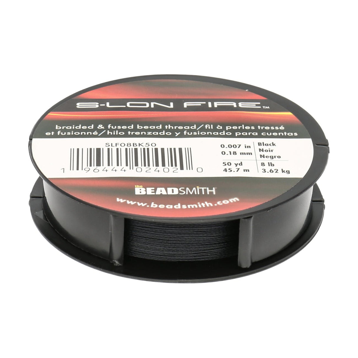 Perlenfaden S-Lon Fire 8lb - Black (45,7 m) - PerlineBeads