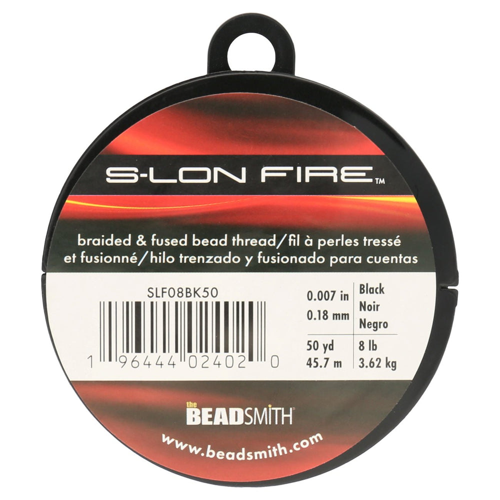 Perlenfaden S-Lon Fire 8lb - Black (45,7 m) - PerlineBeads