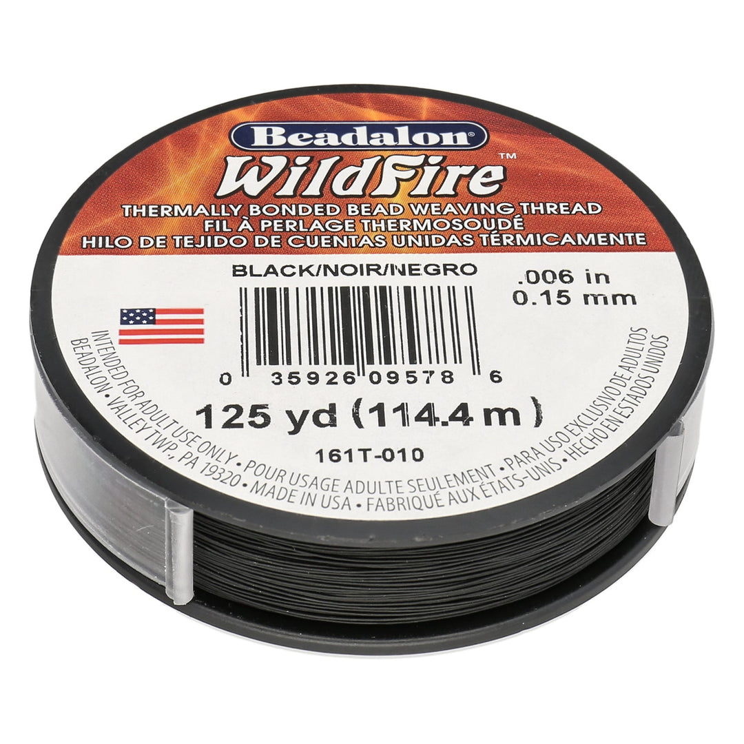 Beadalon 161T-010 Wildfire, 0.006, 0.15mm, Black, 114M