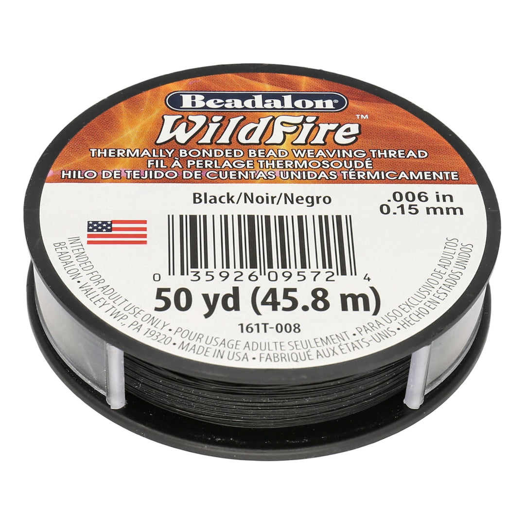 Perlenfaden Wildfire 6 lb – Black (45,8 m) - PerlineBeads