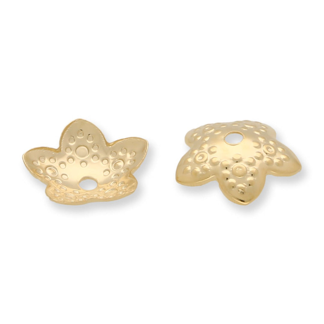 Perlenkappen Blumenform – 10 mm - Gold - PerlineBeads
