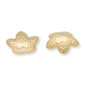 Perlenkappen Blumenform – 10 mm - Gold - PerlineBeads